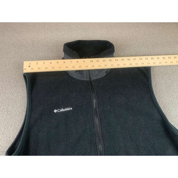 Columbia Fleece Vest Men's Tall L Black Full Zip Made in USA Y2K F00 - Picture 7 of 10